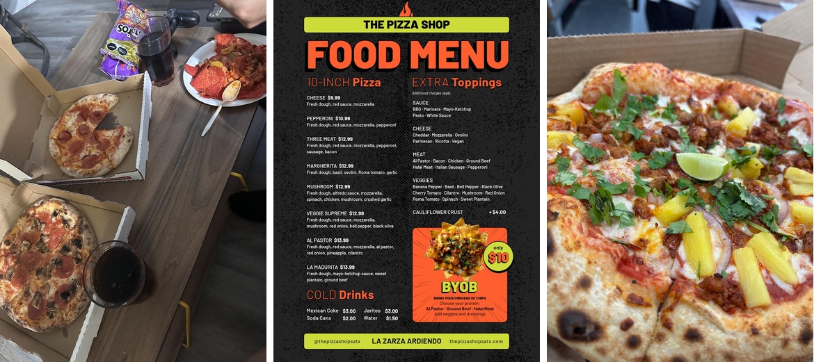 The Pizza Shop Menu